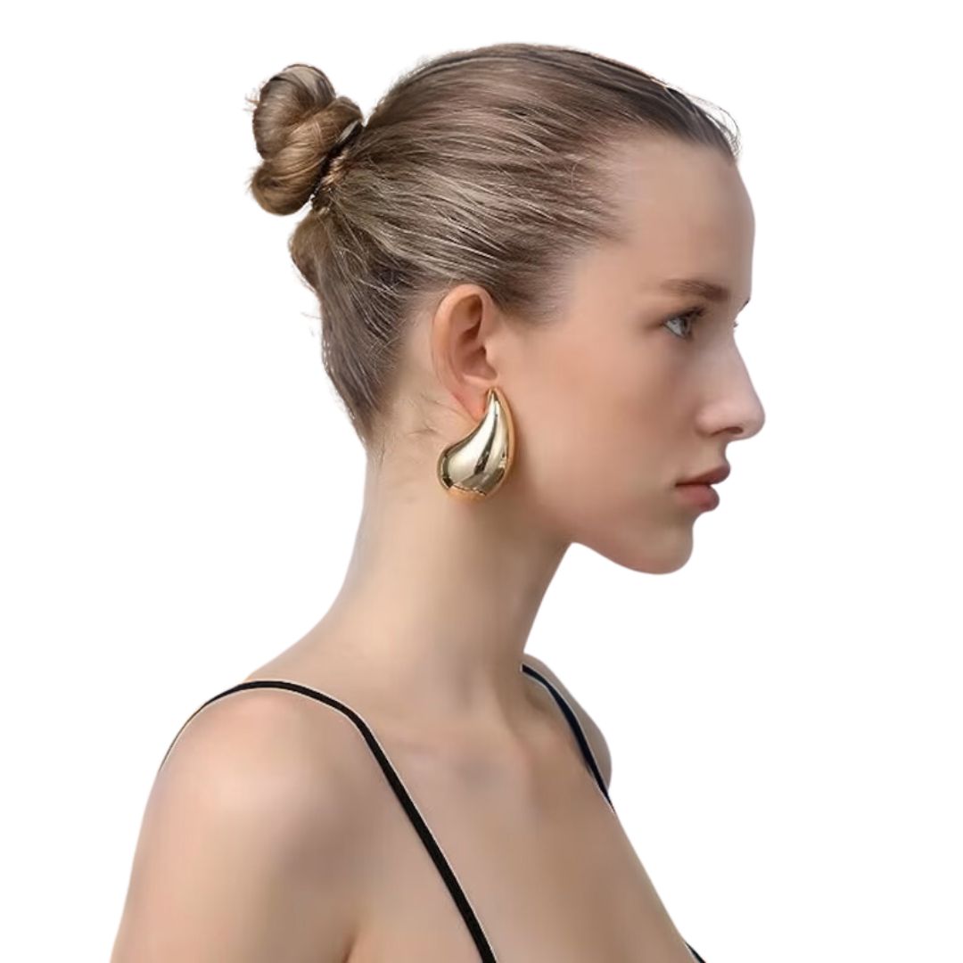 Gold Water Drop Earrings