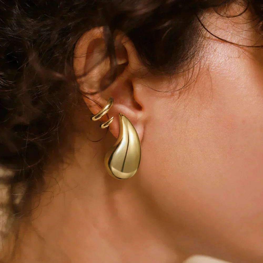 Gold Water Drop Earrings