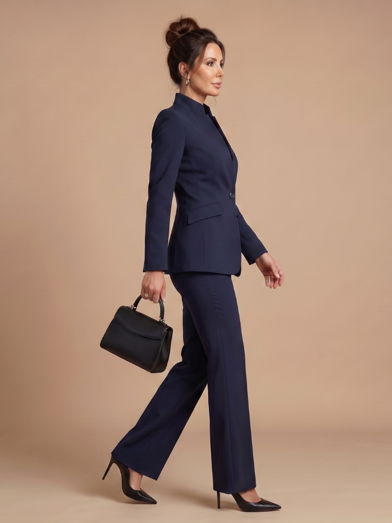 Delta - Structured Stand Collar Tailored Suit