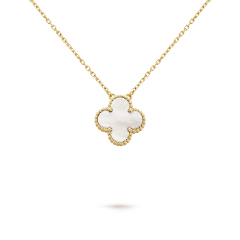 NECKLACE WITH FLORAL BEAUTY PENDANT - WHITE