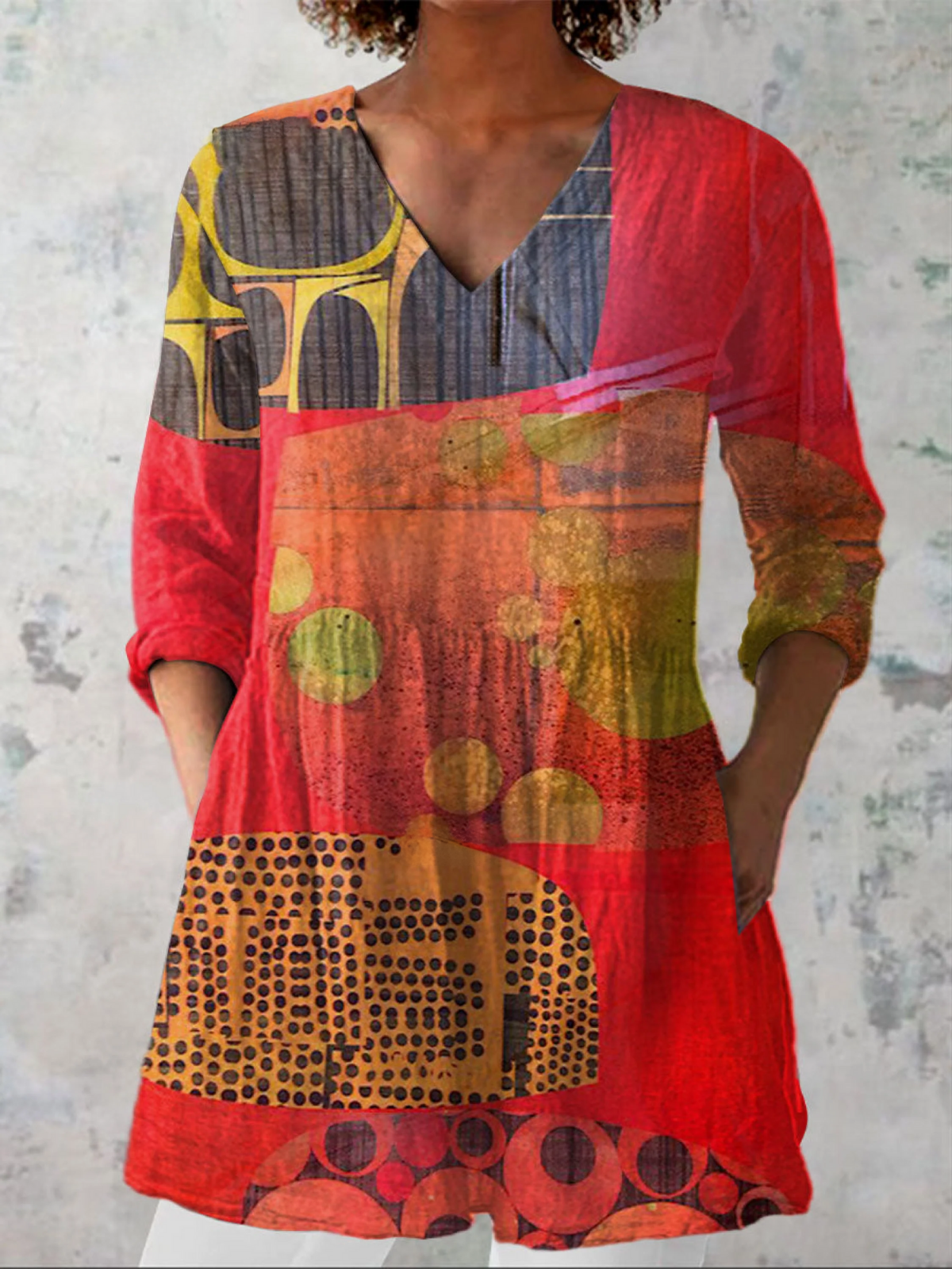 Indira | Long V-Neck Blouse