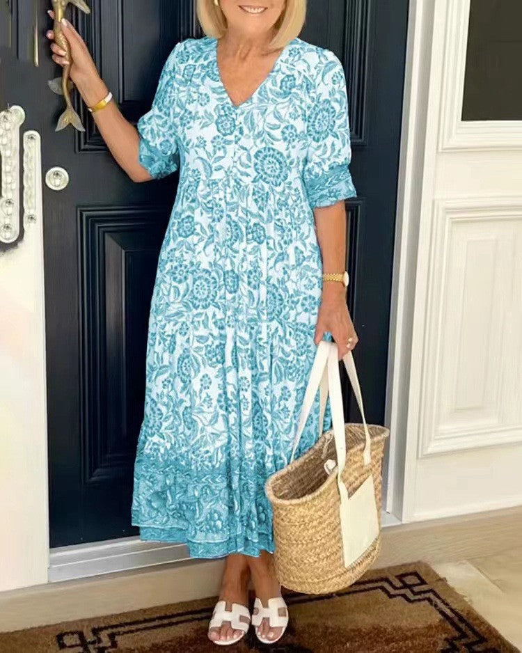 Keisha™ - Graceful V-Neck Floral