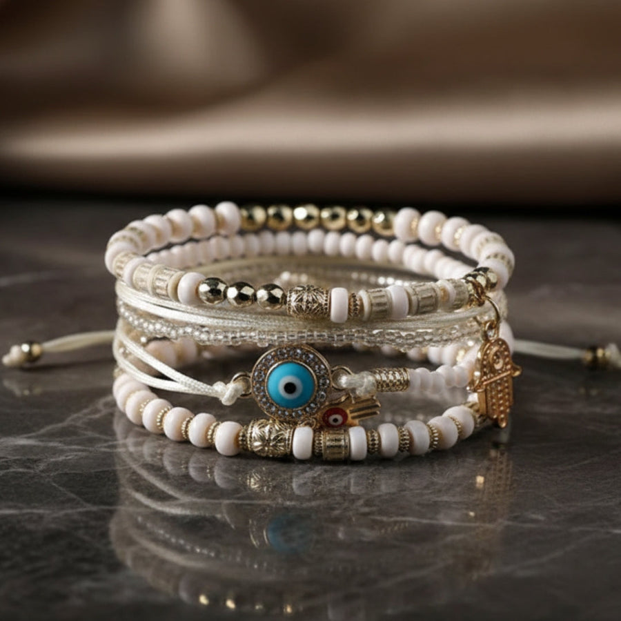 Hamsa Pearls Bracelet Bundle