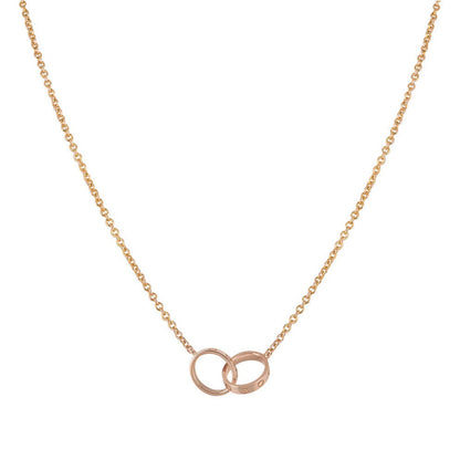 LOVE PENDANT DOUBLE RING | ROSE GOLD