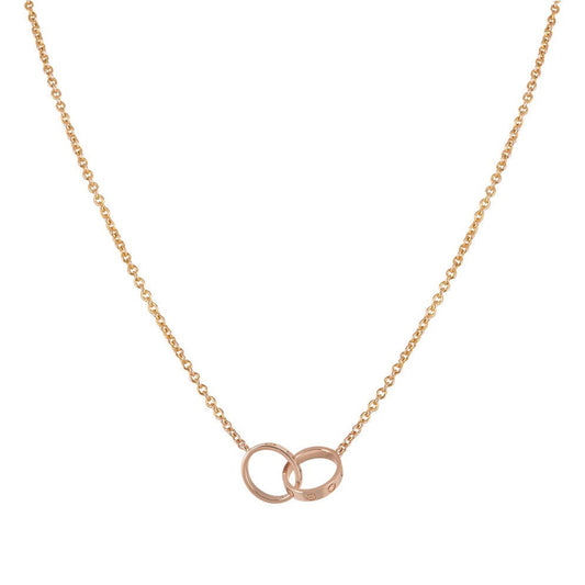 LOVE PENDANT DOUBLE RING | ROSE GOLD