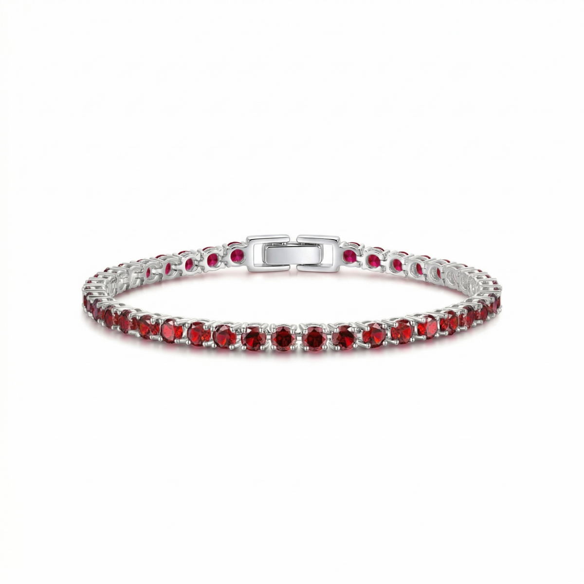 Ruby Tennis White Gold Bracelet