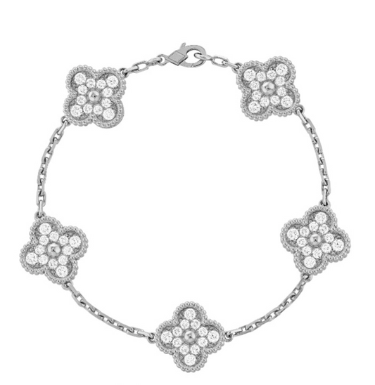 DELUXE FOUR-LEAF | SILVER ZIRCONIA