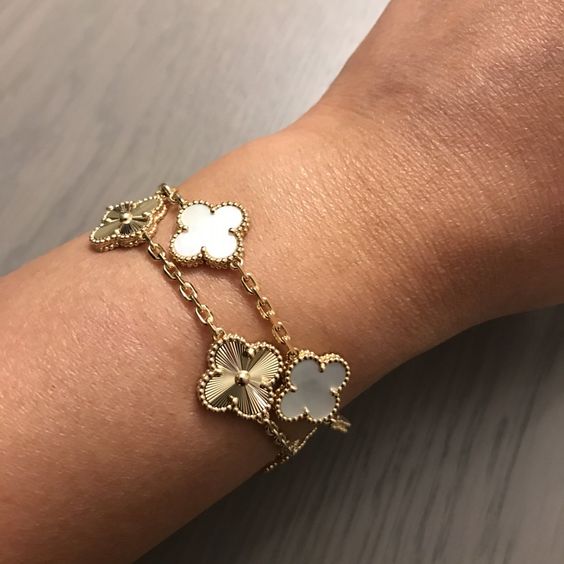 FOUR-LEAF CLOVER BRACELET LUCK WHITE