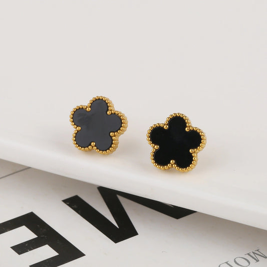FOUR LEAF | BLACK EARRINGS
