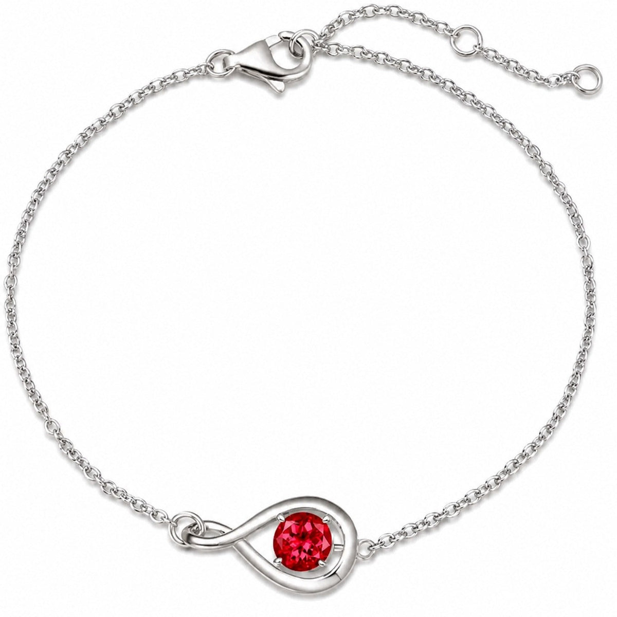 Ruby Infinity White Gold Bracelet